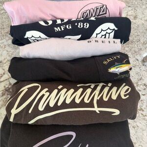 Lot of 7 Mens Small Tee’s.  All from Tilly’s. Primitive, Salty Crew, Obey